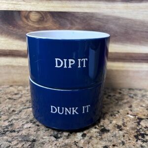 Target Stackable Serving Bowls Blue White Ceramic Set of 2